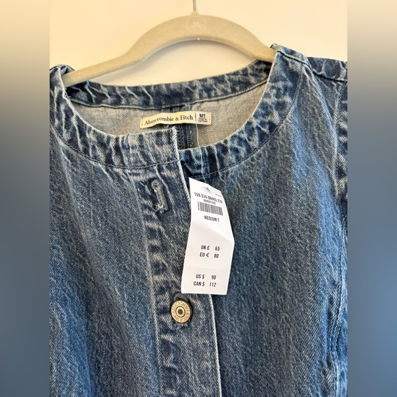 Abercrombie & Fitch Blue Denim Mini Dress - Medium Tall - Picture 5 of 6